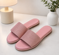 Beaded Gold Logo Sandals