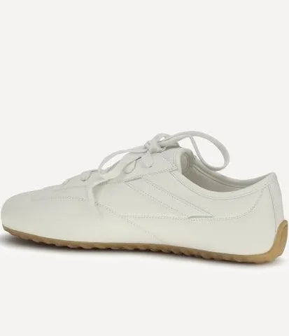White Leather Low Boxer Shoes