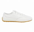 White Leather Low Boxer Shoes