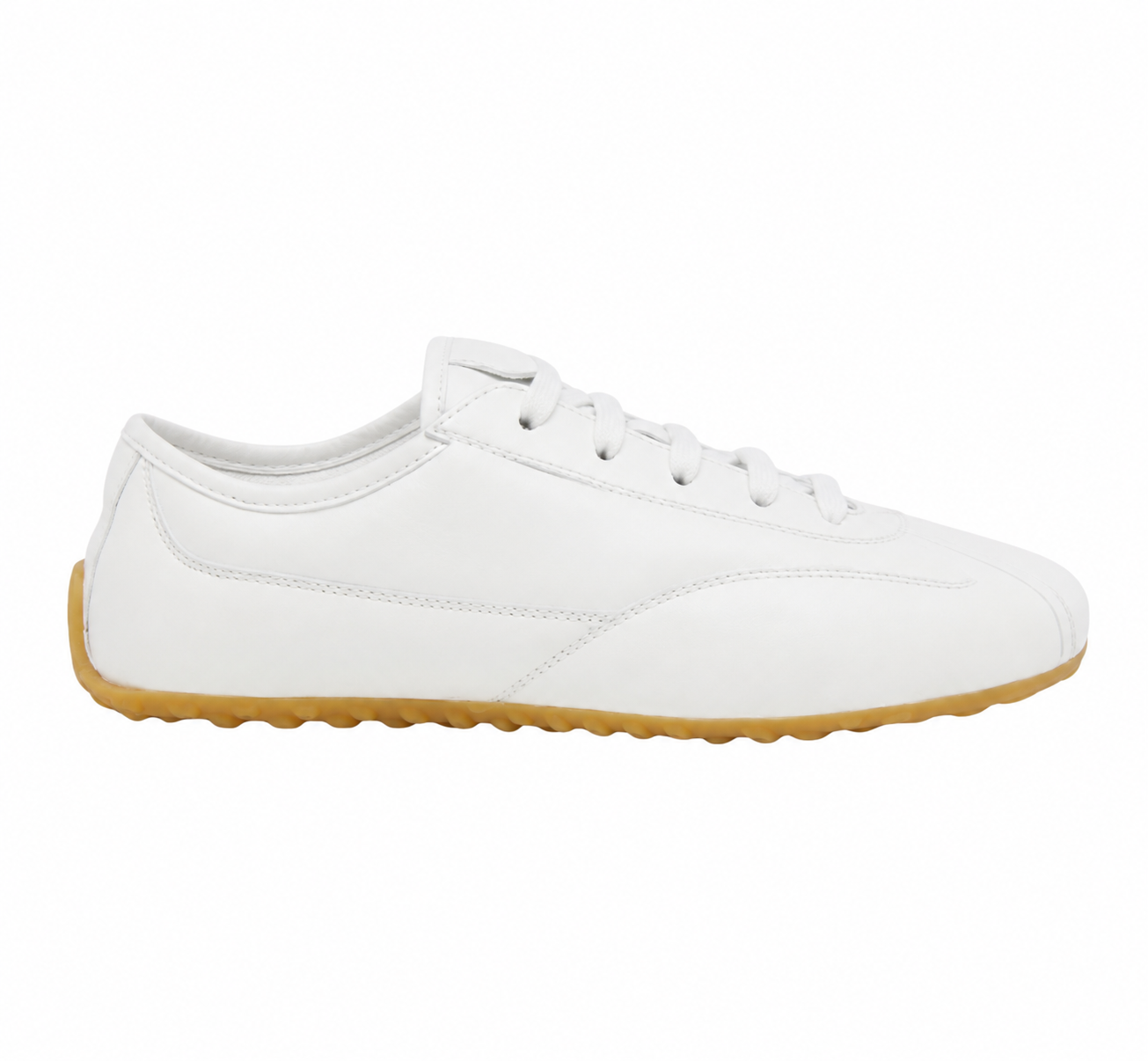 White Leather Low Boxer Shoes
