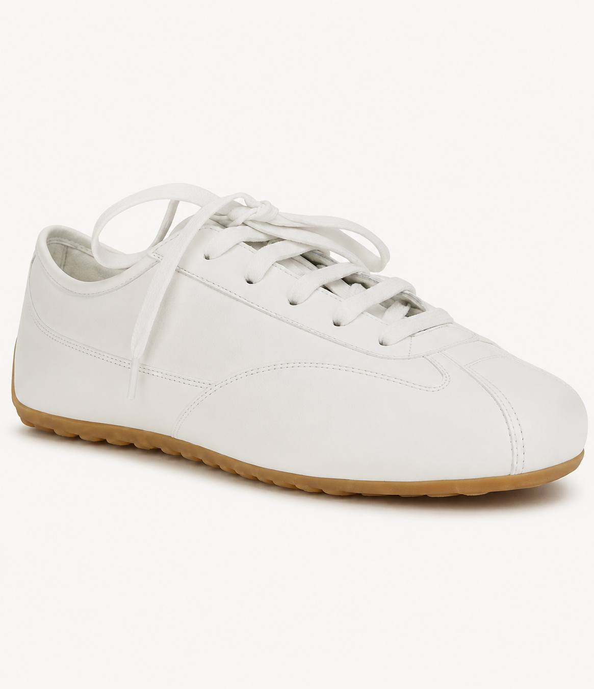 White Leather Low Boxer Shoes