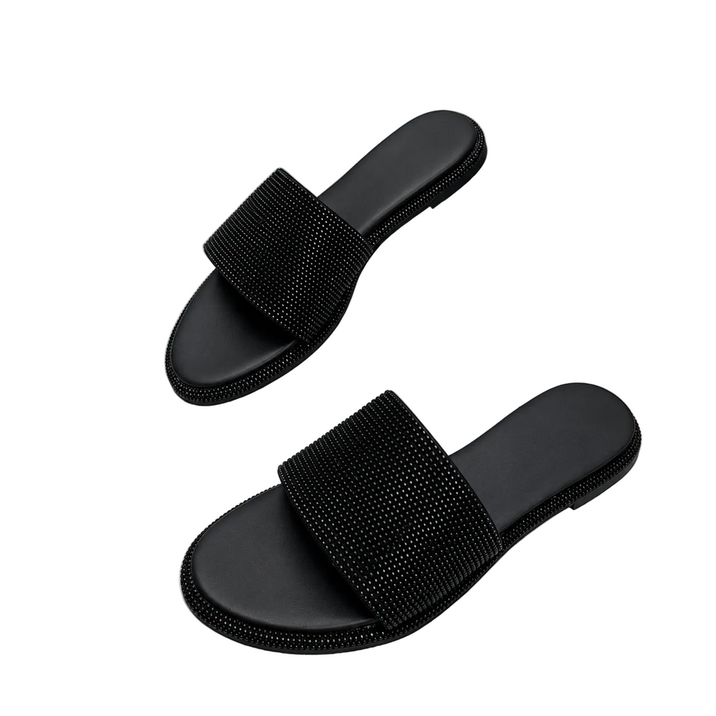 Beaded Gold Logo Sandals